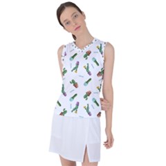 Cacti In Pots Women s Sleeveless Sports Top by SychEva