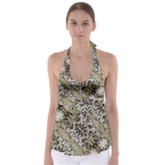 Vintage Ornate Interlace Pattern Babydoll Tankini Top by dflcprintsclothing