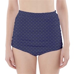 Motif Abstrait Bleu Fonce High-waisted Bikini Bottoms by kcreatif