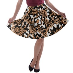 Modern Tribal Geometric Print Design A-line Skater Skirt by dflcprintsclothing