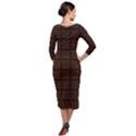 Chocolate Quarter Sleeve Midi Velour Bodycon Dress View2