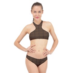 Milk Chocolate High Neck Bikini Set by goljakoff
