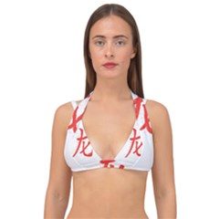 Dragon Hieroglyph Double Strap Halter Bikini Top by goljakoff