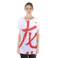 Dragon Hieroglyph Skirt Hem Sports Top by goljakoff