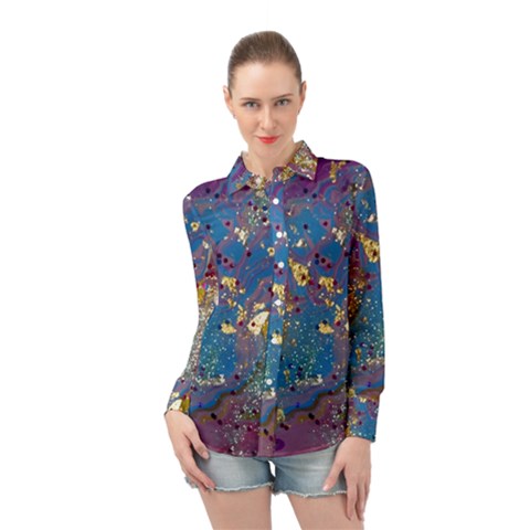 My Pour Cup Painting 7 1 Cbdoilprincess   Df5b0c77-5a26-49cd-826f-75cf5d9c0a00 Long Sleeve Chiffon Shirt by CBDOilPrincess1