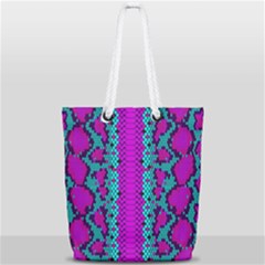Snake Print Cbdoilprincess 4be14ba2-4032-43e6-a099-7f7e7f0d7362 Full Print Rope Handle Tote (small) by CBDOilPrincess1
