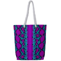 Snake Print Cbdoilprincess 4be14ba2-4032-43e6-a099-7f7e7f0d7362 Full Print Rope Handle Tote (small) by CBDOilPrincess1
