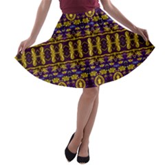 Fancy Ornate Pattern Mosaic Print A-line Skater Skirt by dflcprintsclothing
