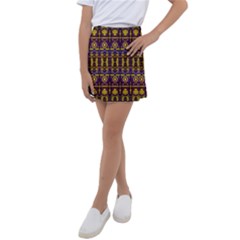 Fancy Ornate Pattern Mosaic Print Kids  Tennis Skirt by dflcprintsclothing