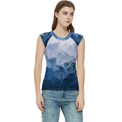 Blue Ice Mountain Women s Raglan Cap Sleeve Tee by goljakoff