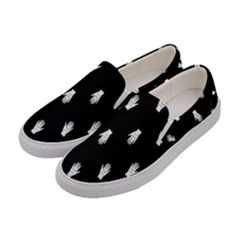 Vampire Hand Motif Graphic Print Pattern 2 Women s Canvas Slip Ons by dflcprintsclothing