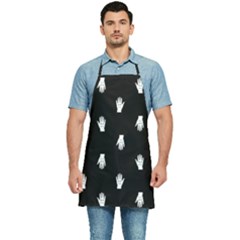 Vampire Hand Motif Graphic Print Pattern 2 Kitchen Apron by dflcprintsclothing