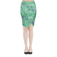 Folk Floral Pattern  Abstract Flowers Print  Seamless Pattern Midi Wrap Pencil Skirt by Eskimos