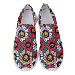Daisy Colorfull Seamless Pattern Women s Slip On Sneakers by Kizuneko