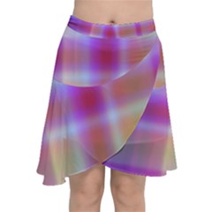 Yellow Squares In Pink Chiffon Wrap Front Skirt by JustToWear