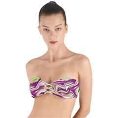 Vector Vivid Marble Pattern 5 Twist Bandeau Bikini Top by goljakoff