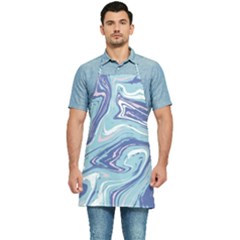 Blue Vivid Marble Pattern 9 Kitchen Apron by goljakoff