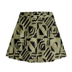 Linear Geometric Print Pattern Mosaic 2 Mini Flare Skirt by dflcprintsclothing