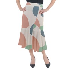 Abstract Shapes  Midi Mermaid Skirt by Sobalvarro