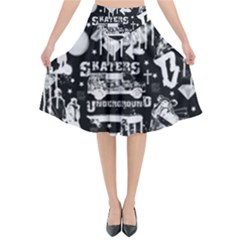 Skater-underground2 Flared Midi Skirt by PollyParadise