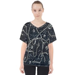 Abstract Surface Artwork V-neck Dolman Drape Top by dflcprintsclothing
