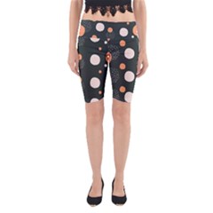 Black Peach White  Yoga Cropped Leggings by Sobalvarro