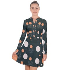 Black Peach White  Long Sleeve Panel Dress by Sobalvarro