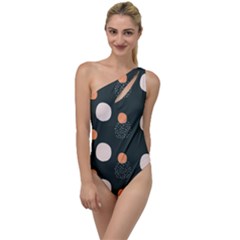 Black Peach White  To One Side Swimsuit by Sobalvarro