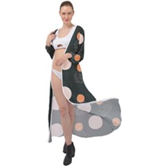 Black Peach White  Maxi Chiffon Beach Wrap by Sobalvarro