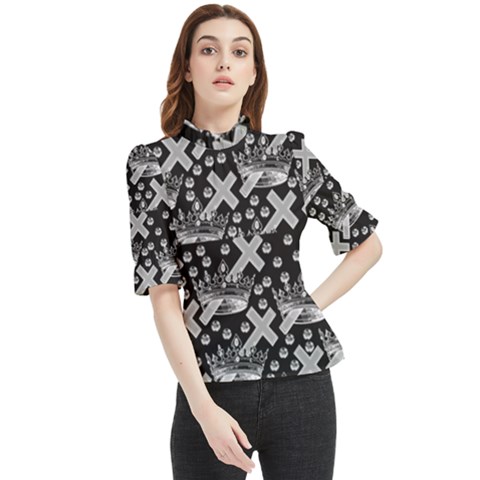 Royalcrown Frill Neck Blouse by PollyParadise