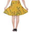 Folk floral pattern. Abstract flowers surface design. Seamless pattern Velvet High Waist Skirt View2