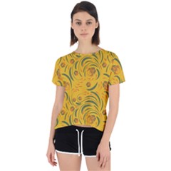 Folk Floral Pattern  Abstract Flowers Surface Design  Seamless Pattern Open Back Sport Tee by Eskimos