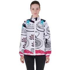 Love2 Women s High Neck Windbreaker by PollyParadise