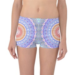 Pretty Pastel Boho Hippie Mandala Reversible Boyleg Bikini Bottoms by CrypticFragmentsDesign