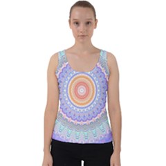 Pretty Pastel Boho Hippie Mandala Velvet Tank Top by CrypticFragmentsDesign