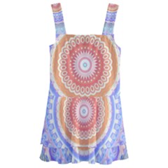 Pretty Pastel Boho Hippie Mandala Kids  Layered Skirt Swimsuit by CrypticFragmentsDesign