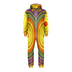 Neon Calliope Kaleidoscope Mandala Hooded Jumpsuit (kids) by CrypticFragmentsDesign