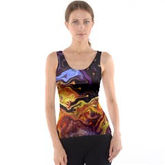 Nebula Starry Night Skies Abstract Art Tank Top by CrypticFragmentsDesign