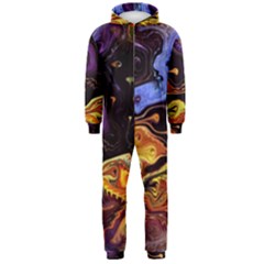 Nebula Starry Night Skies Abstract Art Hooded Jumpsuit (men)  by CrypticFragmentsDesign