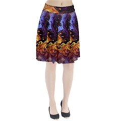 Nebula Starry Night Skies Abstract Art Pleated Skirt by CrypticFragmentsDesign