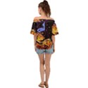 Nebula Starry Night Skies Abstract Art Off Shoulder Short Sleeve Top View2