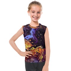 Nebula Starry Night Skies Abstract Art Kids  Mesh Tank Top by CrypticFragmentsDesign