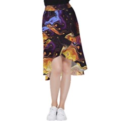 Nebula Starry Night Skies Abstract Art Frill Hi Low Chiffon Skirt by CrypticFragmentsDesign