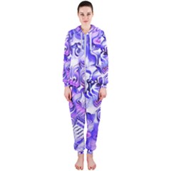 Weeping Wisteria Fantasy Gardens Pastel Abstract Hooded Jumpsuit (ladies)  by CrypticFragmentsDesign