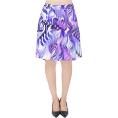 Weeping Wisteria Fantasy Gardens Pastel Abstract Velvet High Waist Skirt by CrypticFragmentsDesign