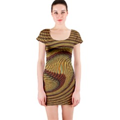 Golden Sands Short Sleeve Bodycon Dress by LW41021