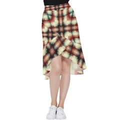 Royal Plaid  Frill Hi Low Chiffon Skirt by LW41021
