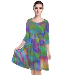 Prisma Colors Quarter Sleeve Waist Band Dress by LW41021