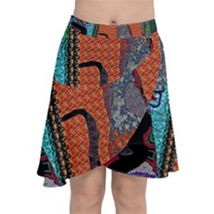Cats Chiffon Wrap Front Skirt by LW41021