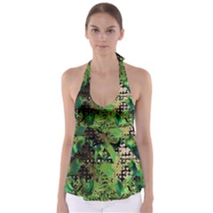 Peacocks And Pyramids Babydoll Tankini Top by MRNStudios